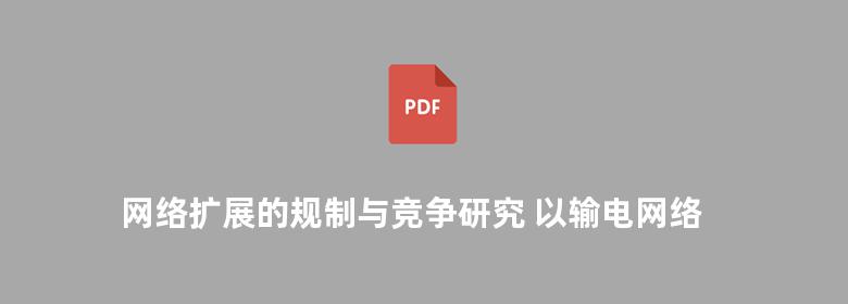 网络扩展的规制与竞争研究 以输电网络扩展为例